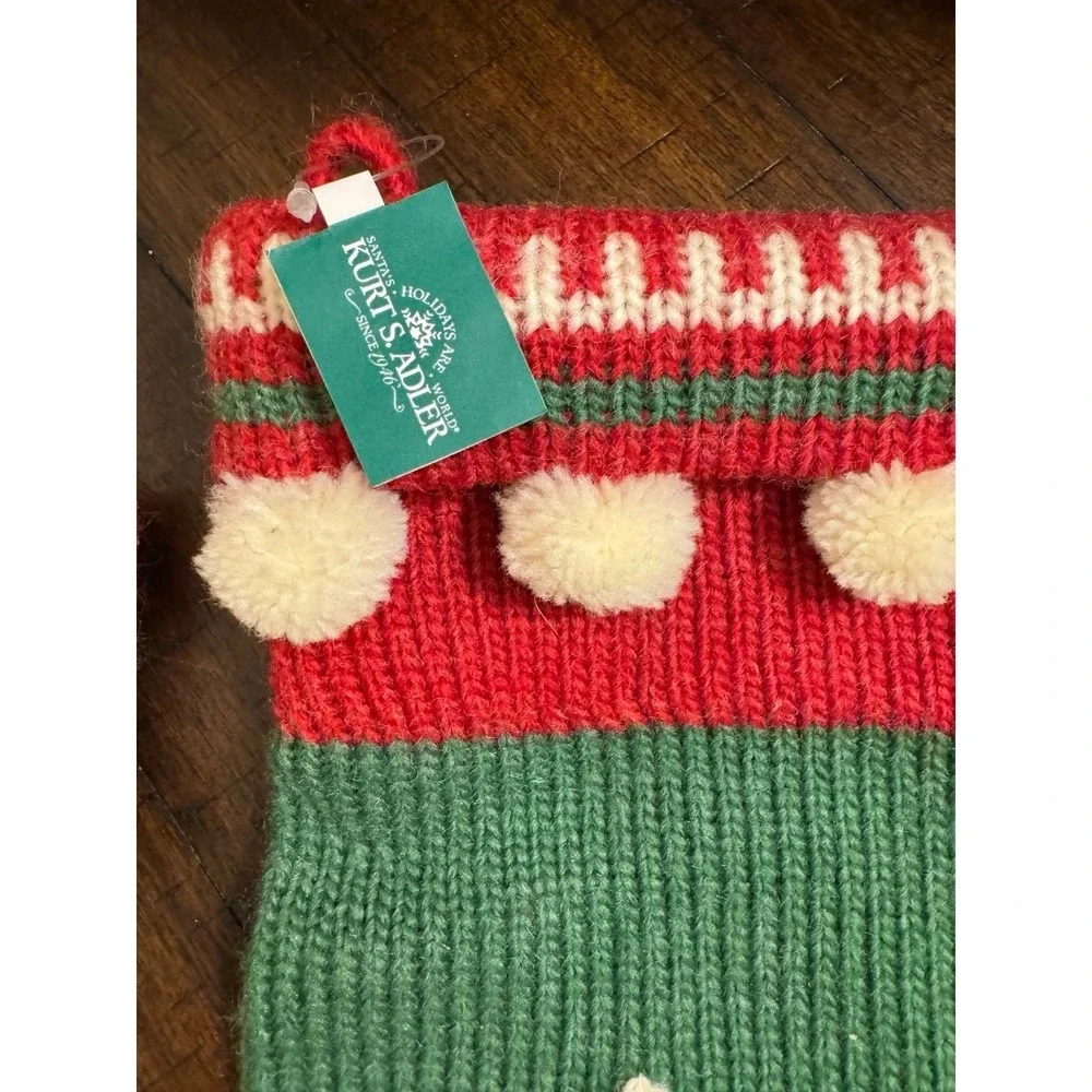 Pair Of Vintage Kurt S Adler Knit Christmas Stockings Long Rare 20